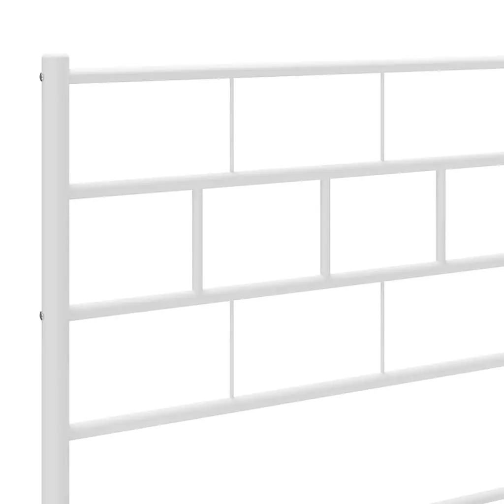 Metal Headboard White 90cm Powder Coated Steel Frame Bed Support