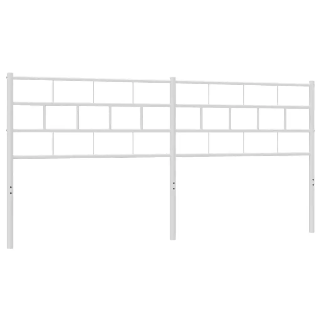 Metal Headboard White 180cm Powder-coated Steel Bed Frame Header