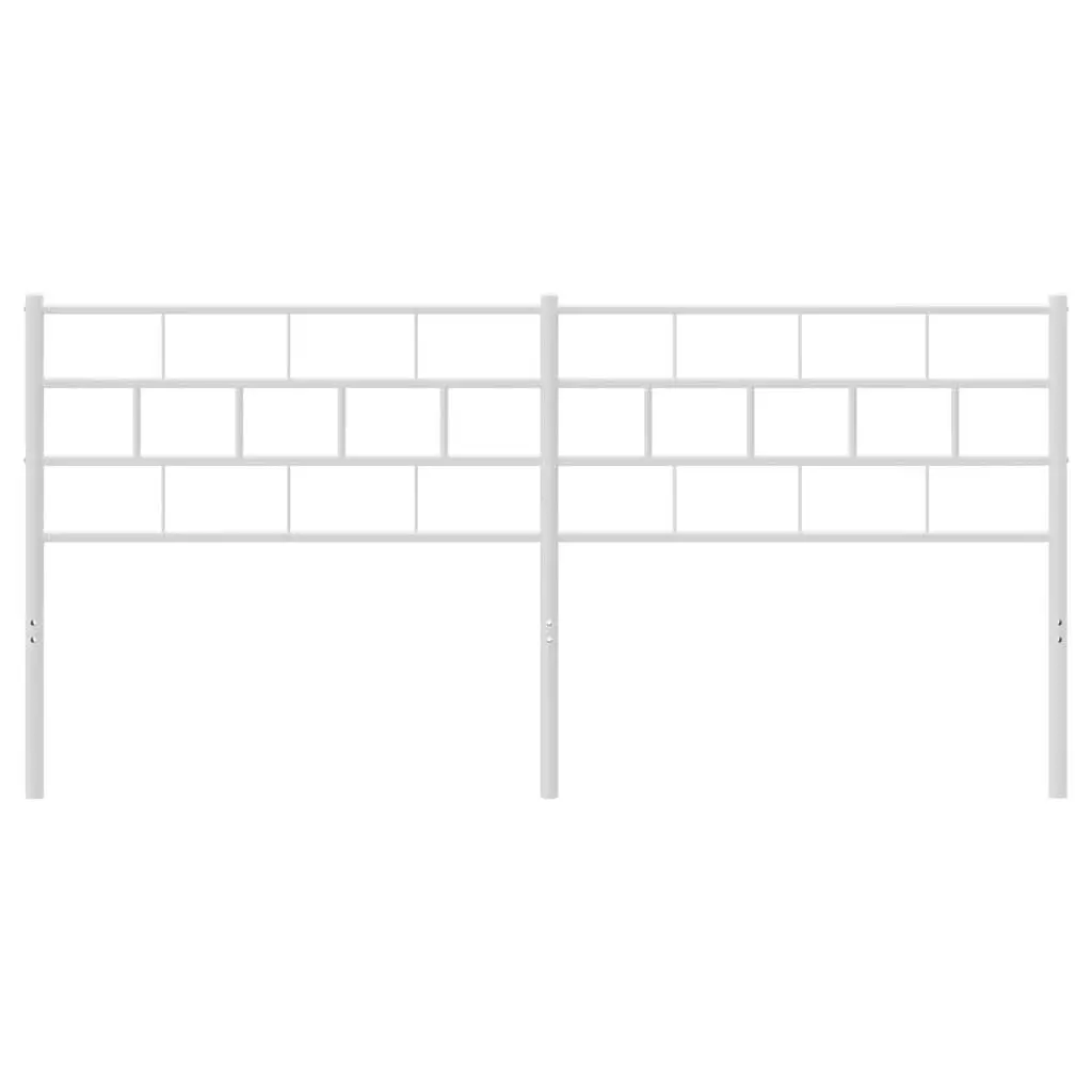 Metal Headboard White 180cm Powder-coated Steel Bed Frame Header
