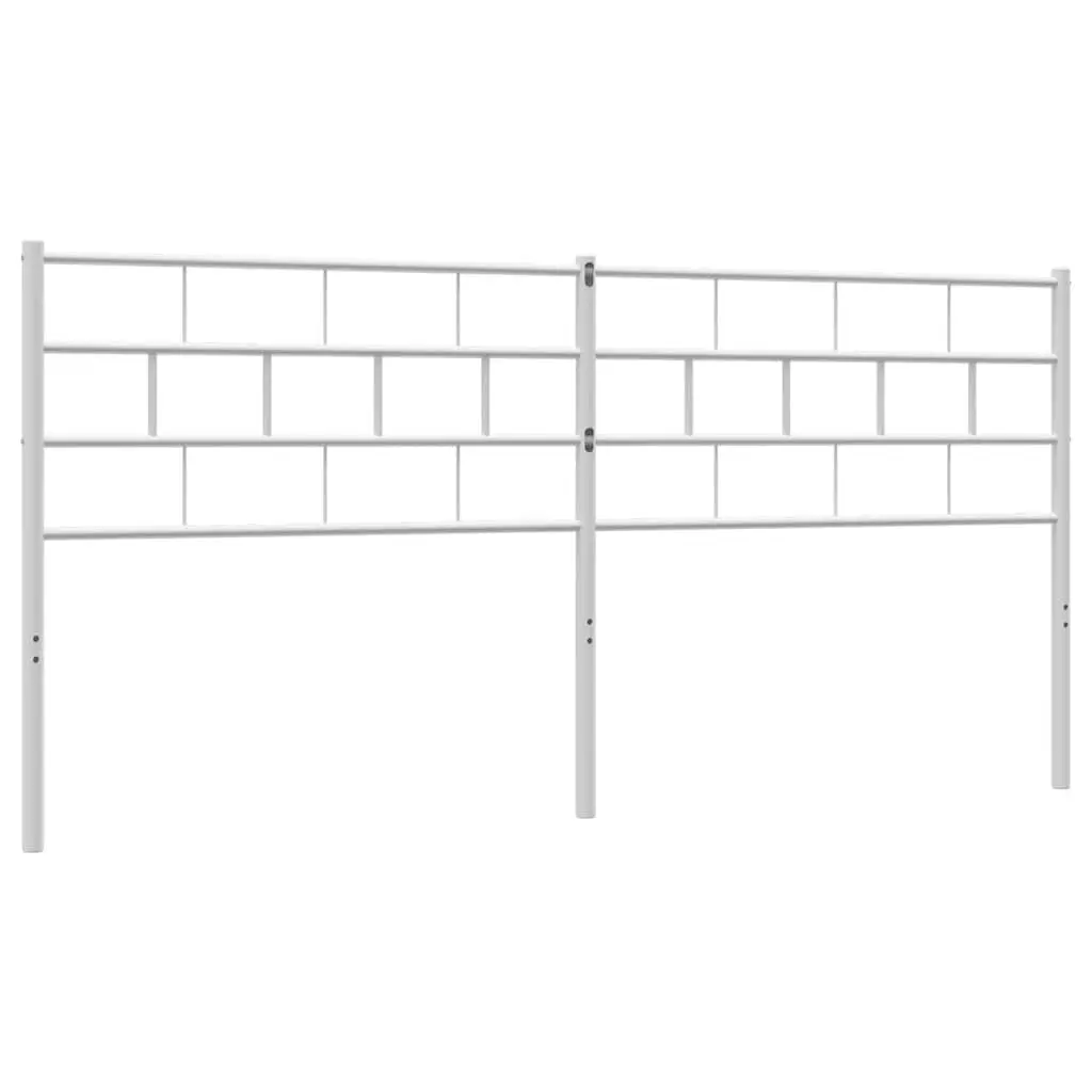 Metal Headboard White 180cm Powder-coated Steel Bed Frame Header