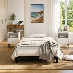 Black Faux Leather King Single Bed Frame
