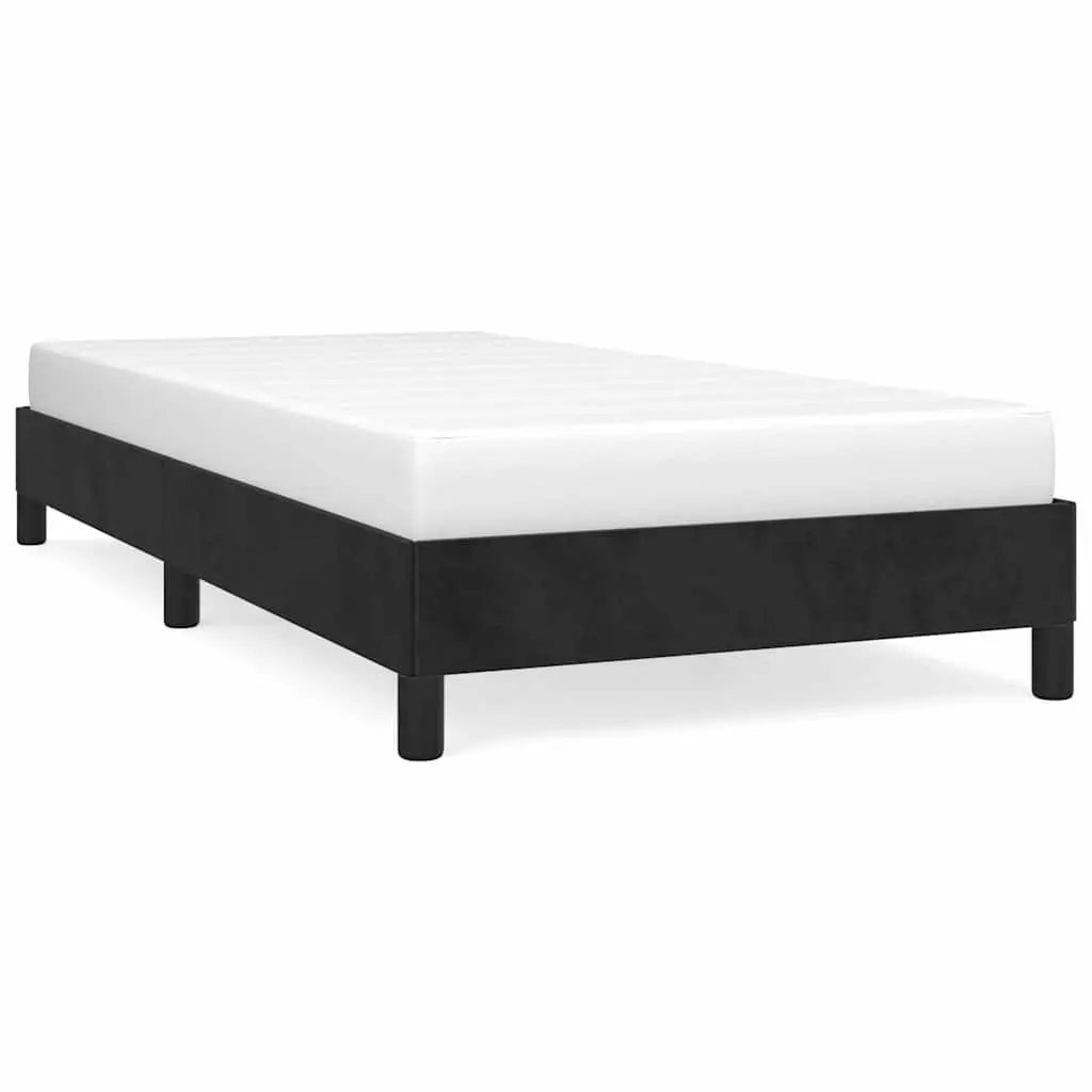 Black Velvet King Single Bed Frame Upholstered Bedroom Furniture No Mattress