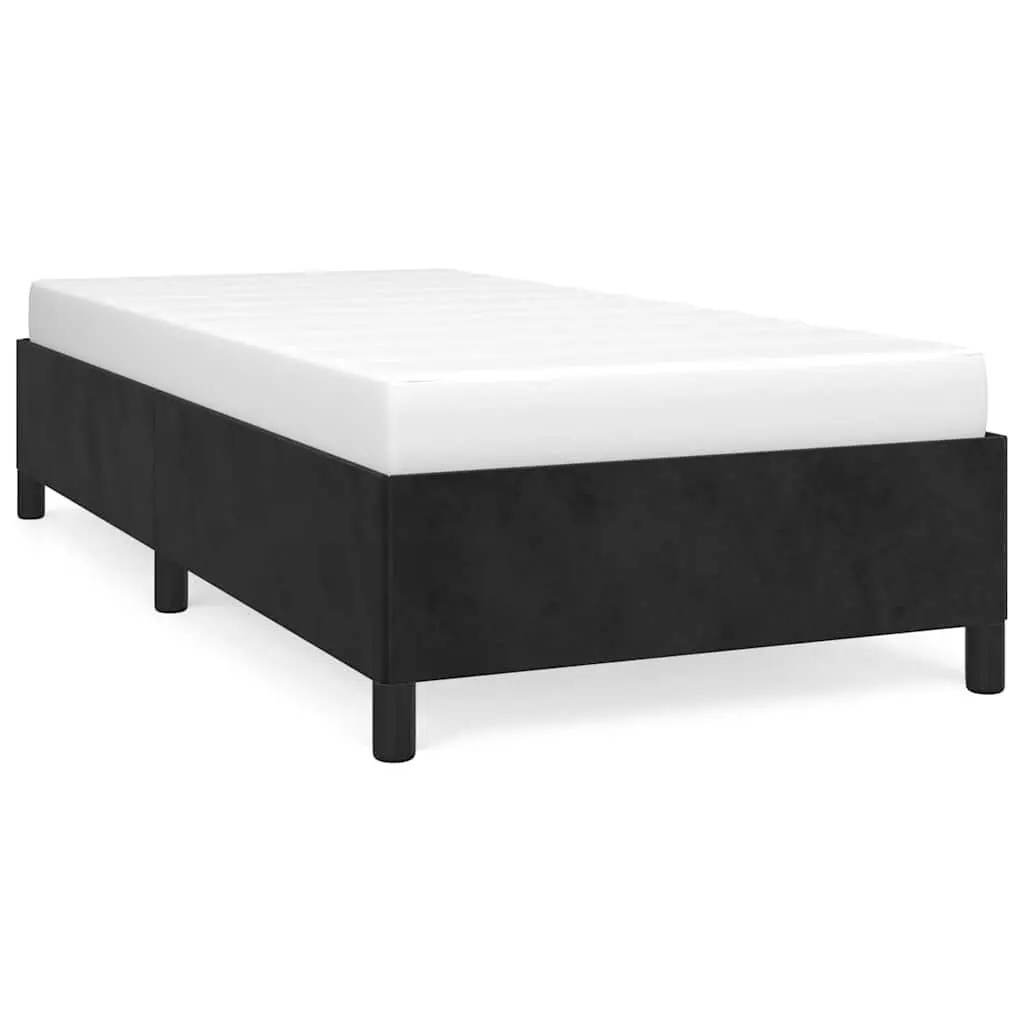 Velvet Upholstered King Single Bed Frame in Black