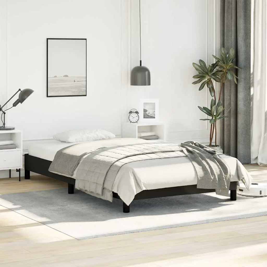 Velvet Upholstered King Single Bed Frame in Black