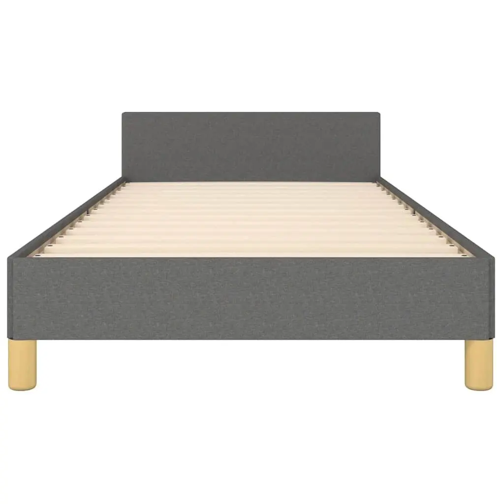 King Single Grey Fabric Bed Frame with Headboard