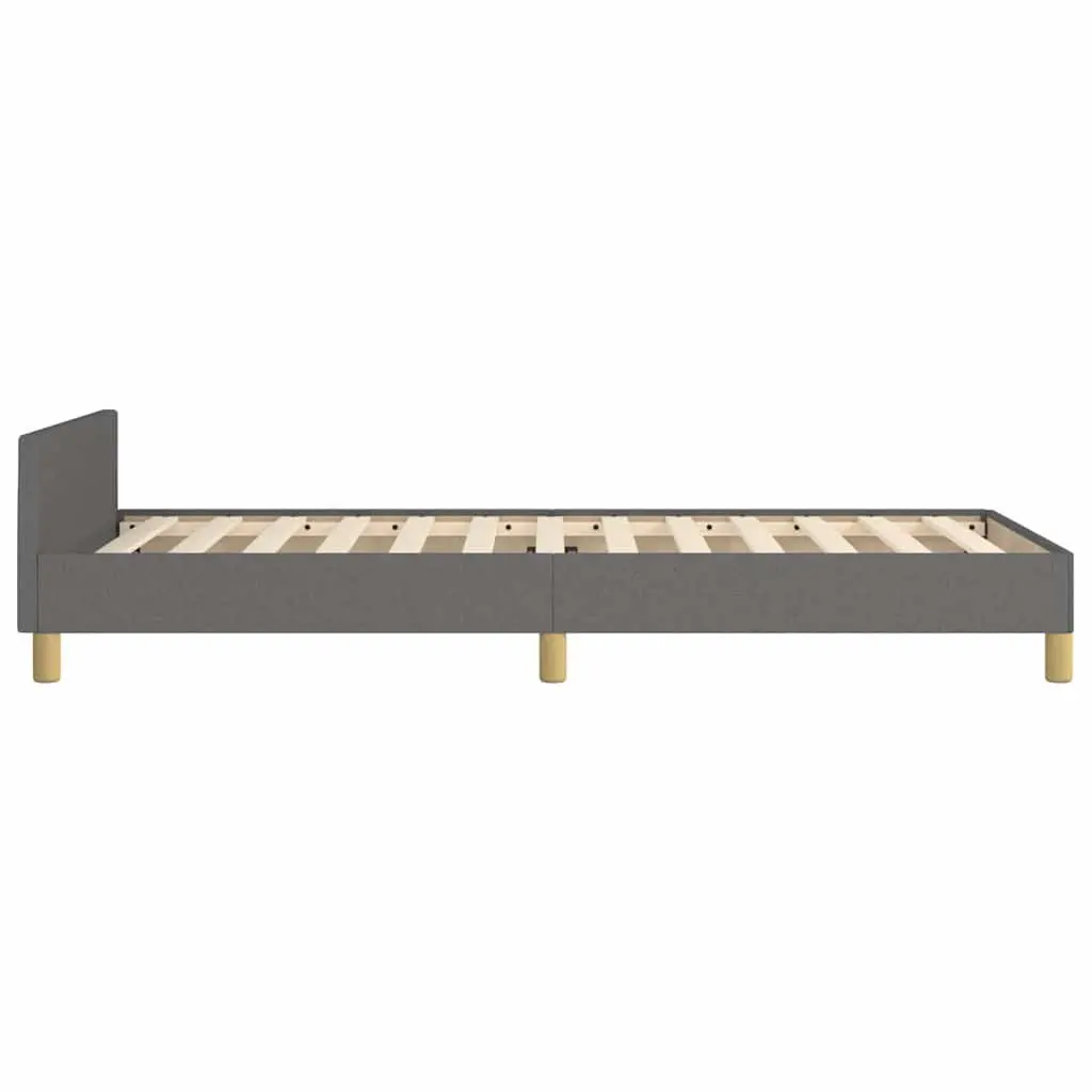 King Single Grey Fabric Bed Frame with Headboard