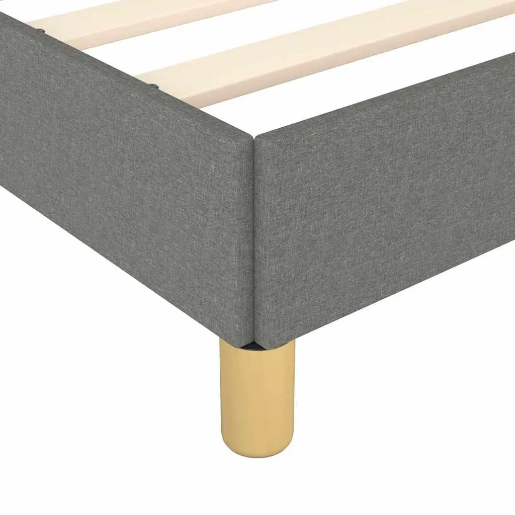 King Single Grey Fabric Bed Frame with Headboard