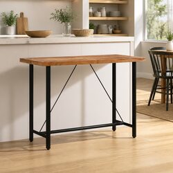 Solid Acacia Wood Bar Table with Iron Frame