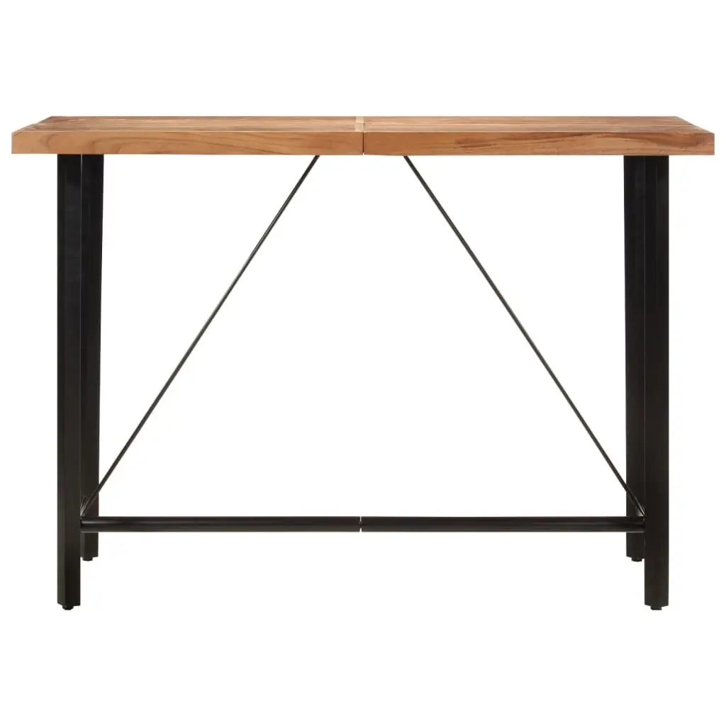Solid Acacia Wood Bar Table with Iron Frame