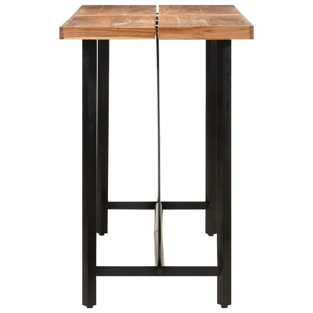 Solid Acacia Wood Bar Table with Iron Frame