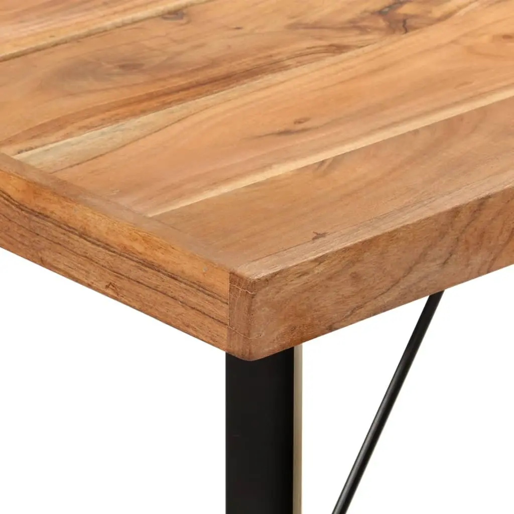 Solid Acacia Wood Bar Table with Iron Frame