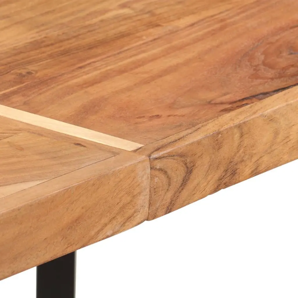 Solid Acacia Wood Bar Table with Iron Frame