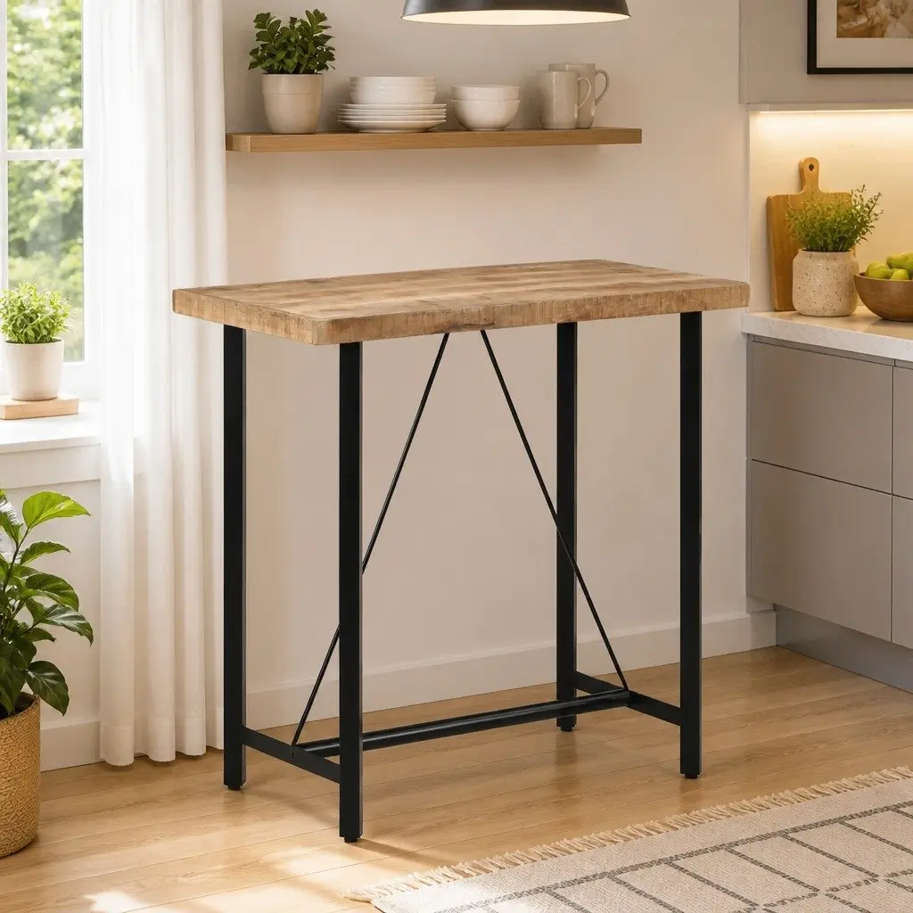 Solid Mango Wood Bar Table 110x55x107 cm
