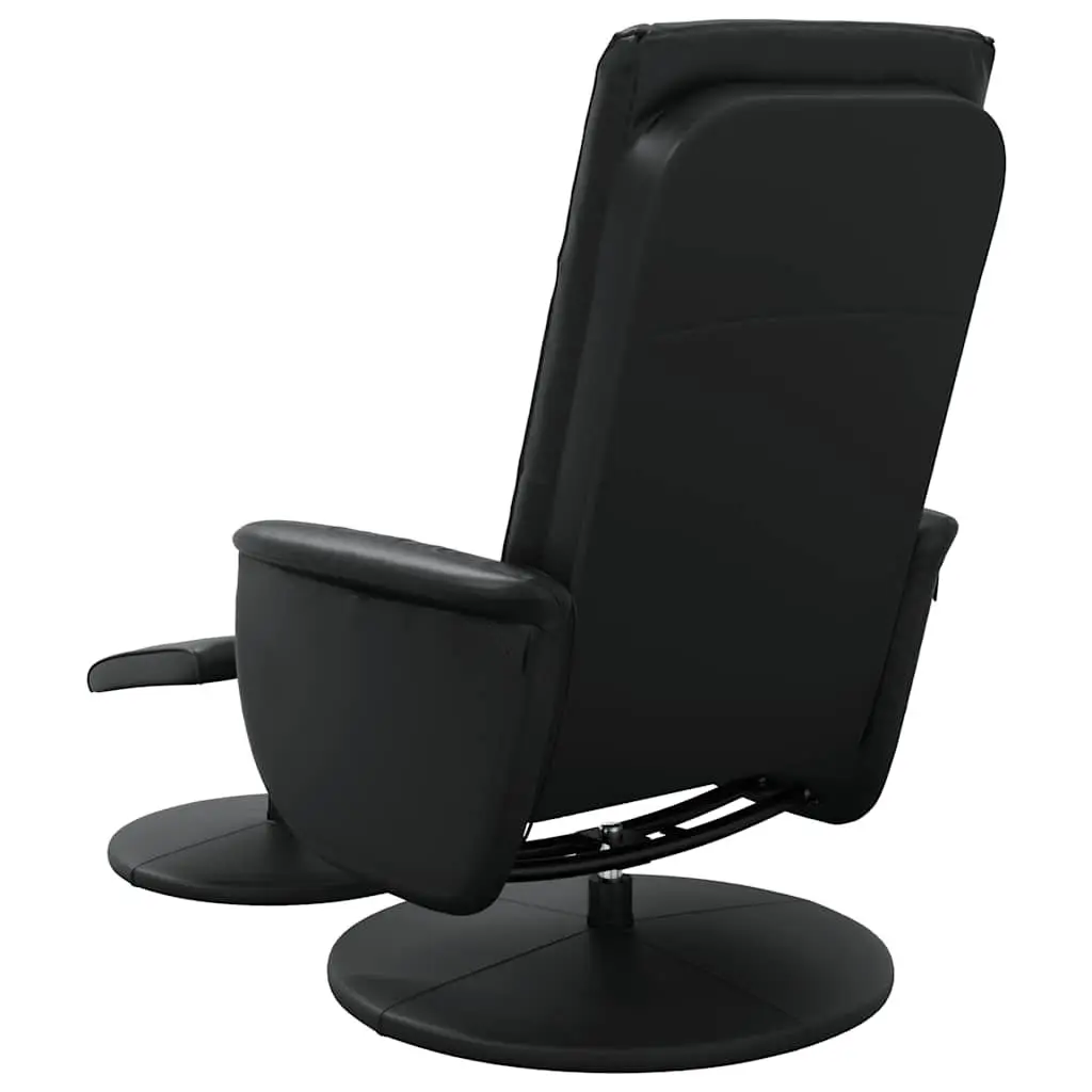 Black Massage Recliner Chair with Footstool and Swivel