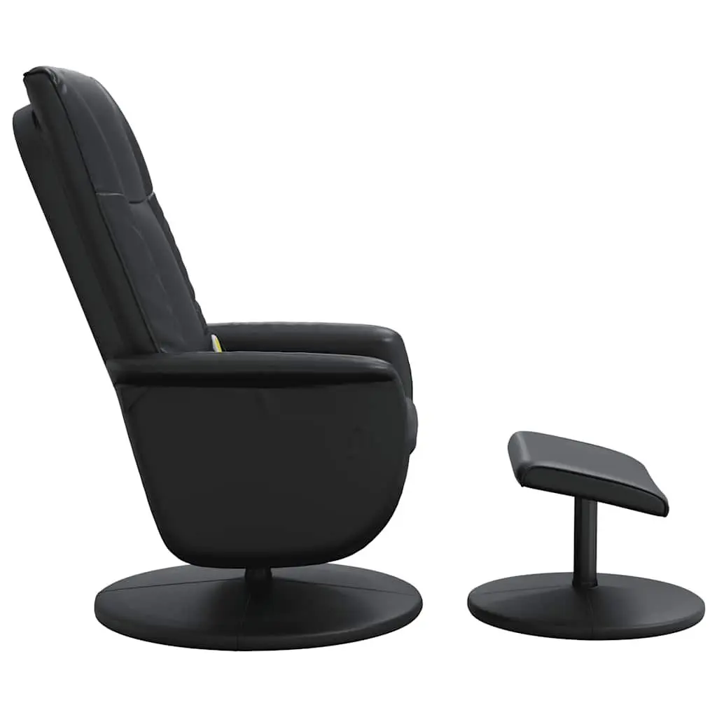 Black Massage Recliner Chair with Footstool and Swivel
