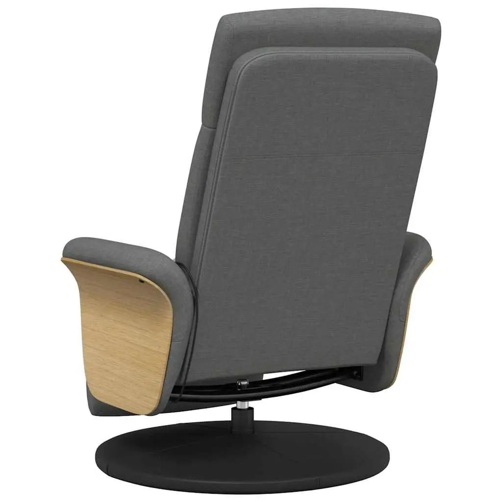 Massage Recliner Chair Adjustable Backrest Footrest Swivel Grey Fabric
