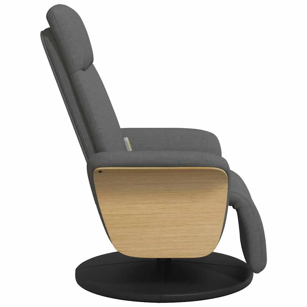 Massage Recliner Chair Adjustable Backrest Footrest Swivel Grey Fabric