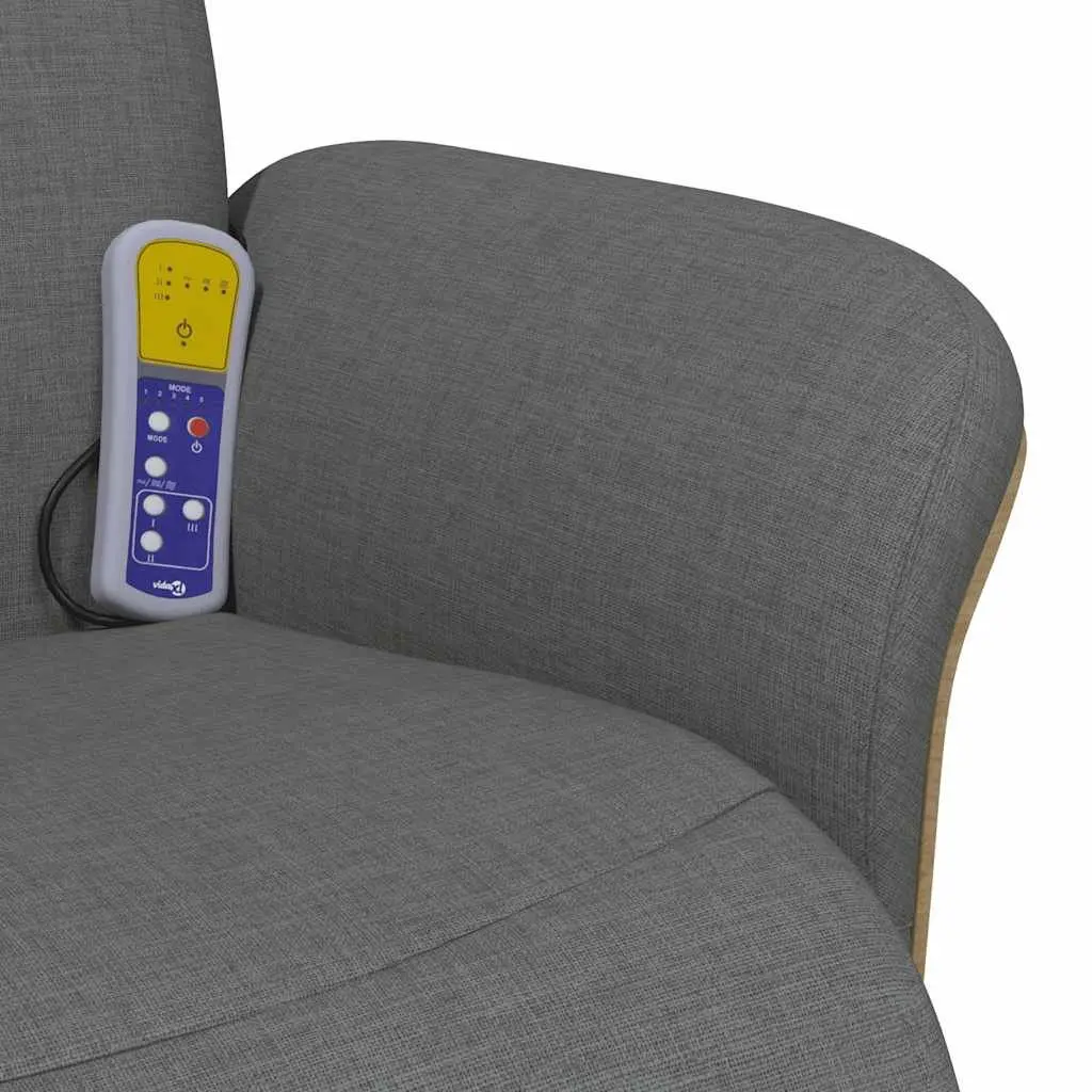 Massage Recliner Chair Adjustable Backrest Footrest Swivel Grey Fabric
