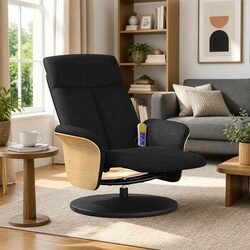 Cozy Black Massage Recliner Chair with Footrest