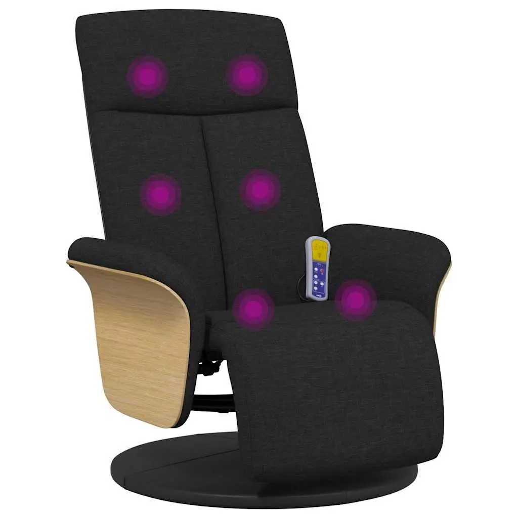 Massage Recliner Chair Adjustable 360 Degree Swivel Black Fabric