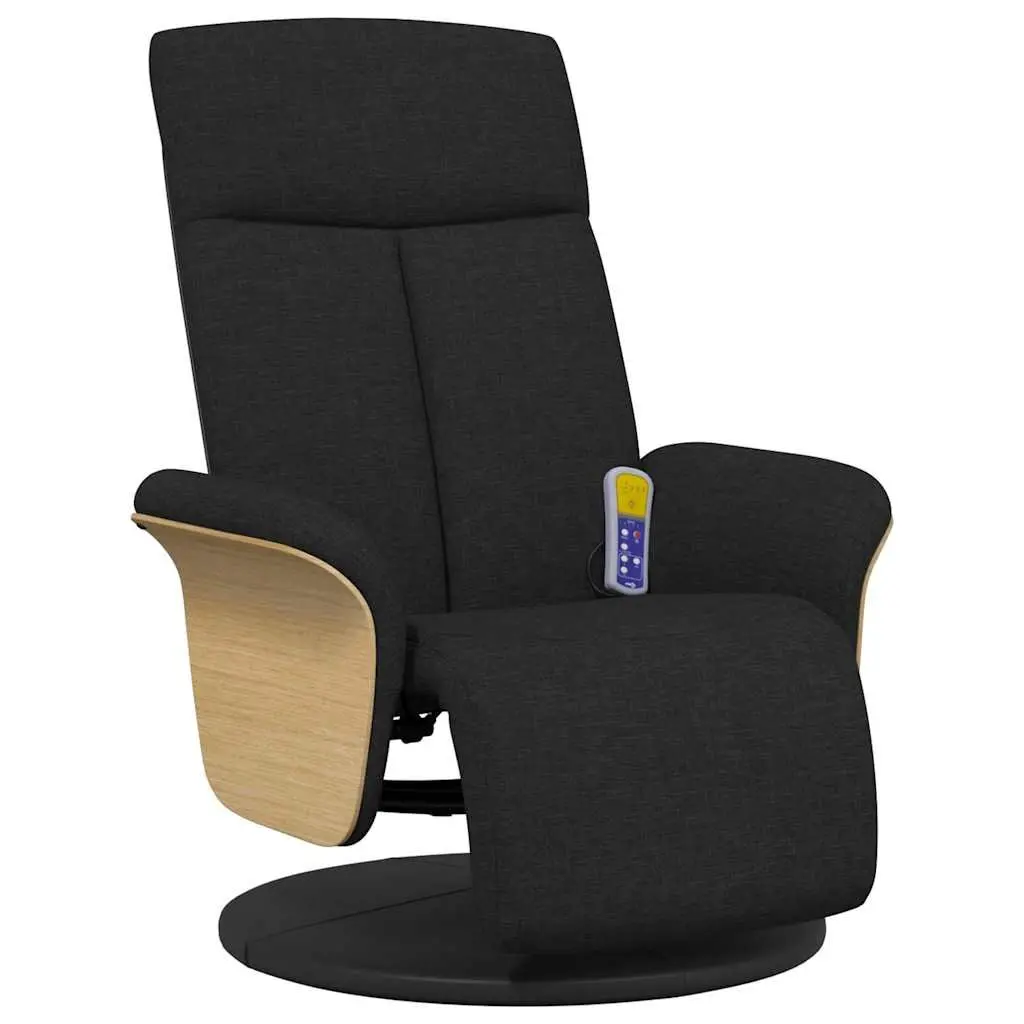 Massage Recliner Chair Adjustable 360 Degree Swivel Black Fabric
