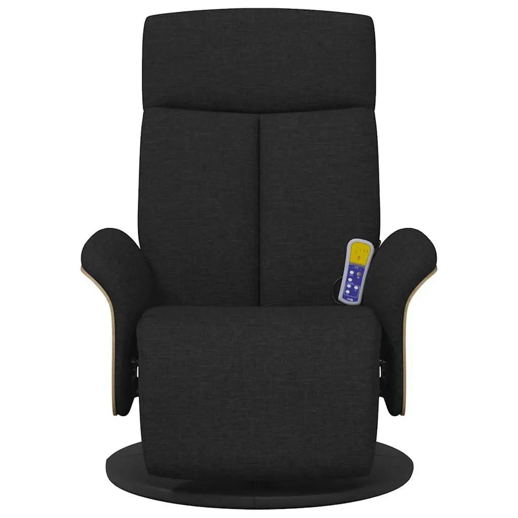 Massage Recliner Chair Adjustable 360 Degree Swivel Black Fabric