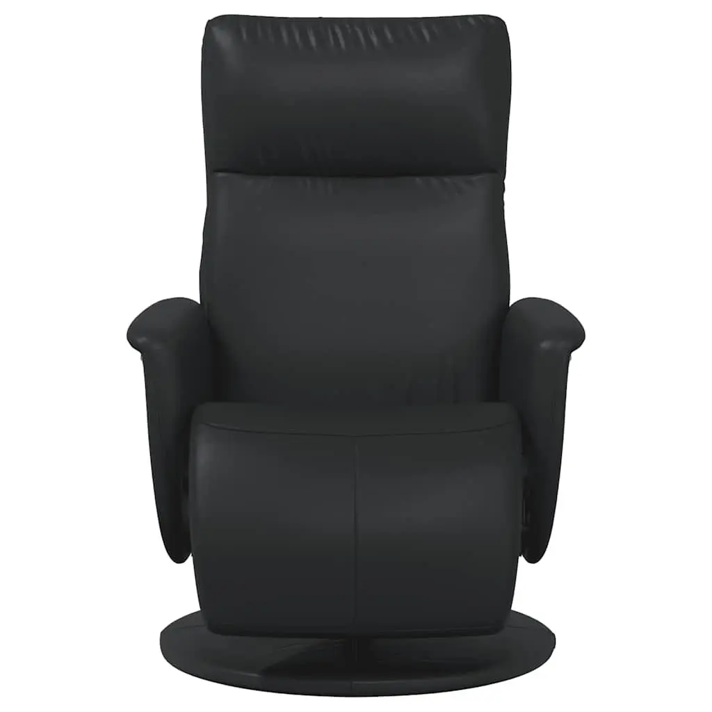 Recliner Chair Manual Recline Black Faux Leather 360 Degree Swivel