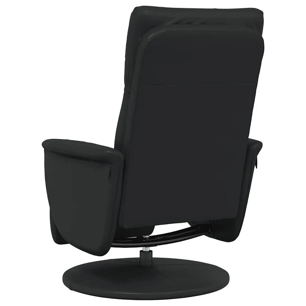 Recliner Chair Manual Recline Black Faux Leather 360 Degree Swivel