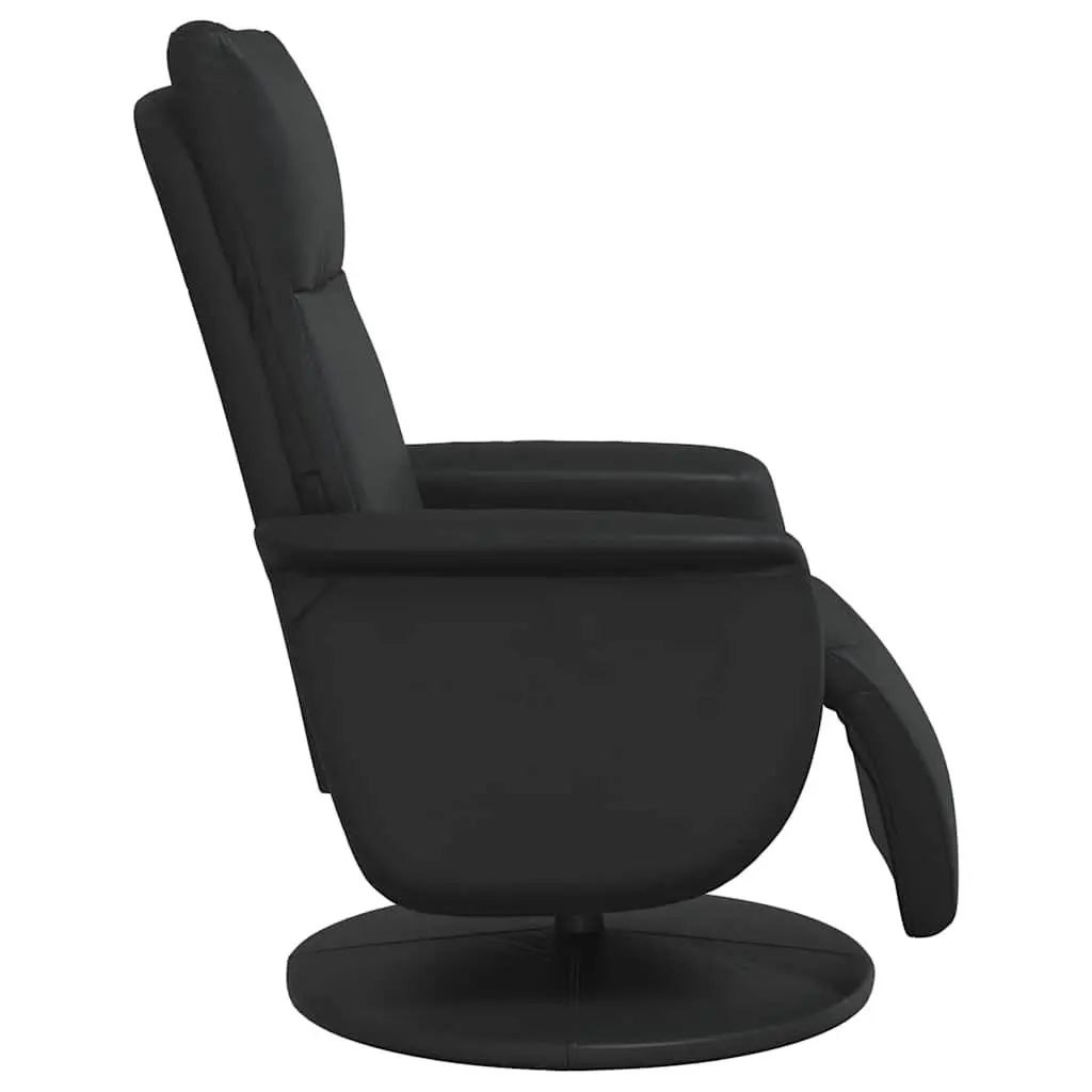 Recliner Chair Manual Recline Black Faux Leather 360 Degree Swivel