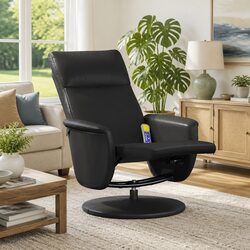 Cozy Massage Recliner Chair with Footrest Swivel Black