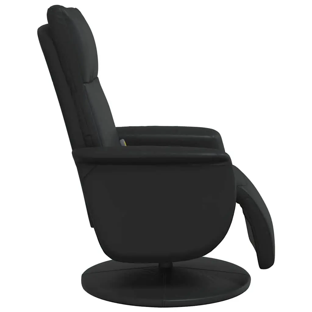 Massage Recliner Chair Swivel Black Faux Leather Vibration 360-Degree