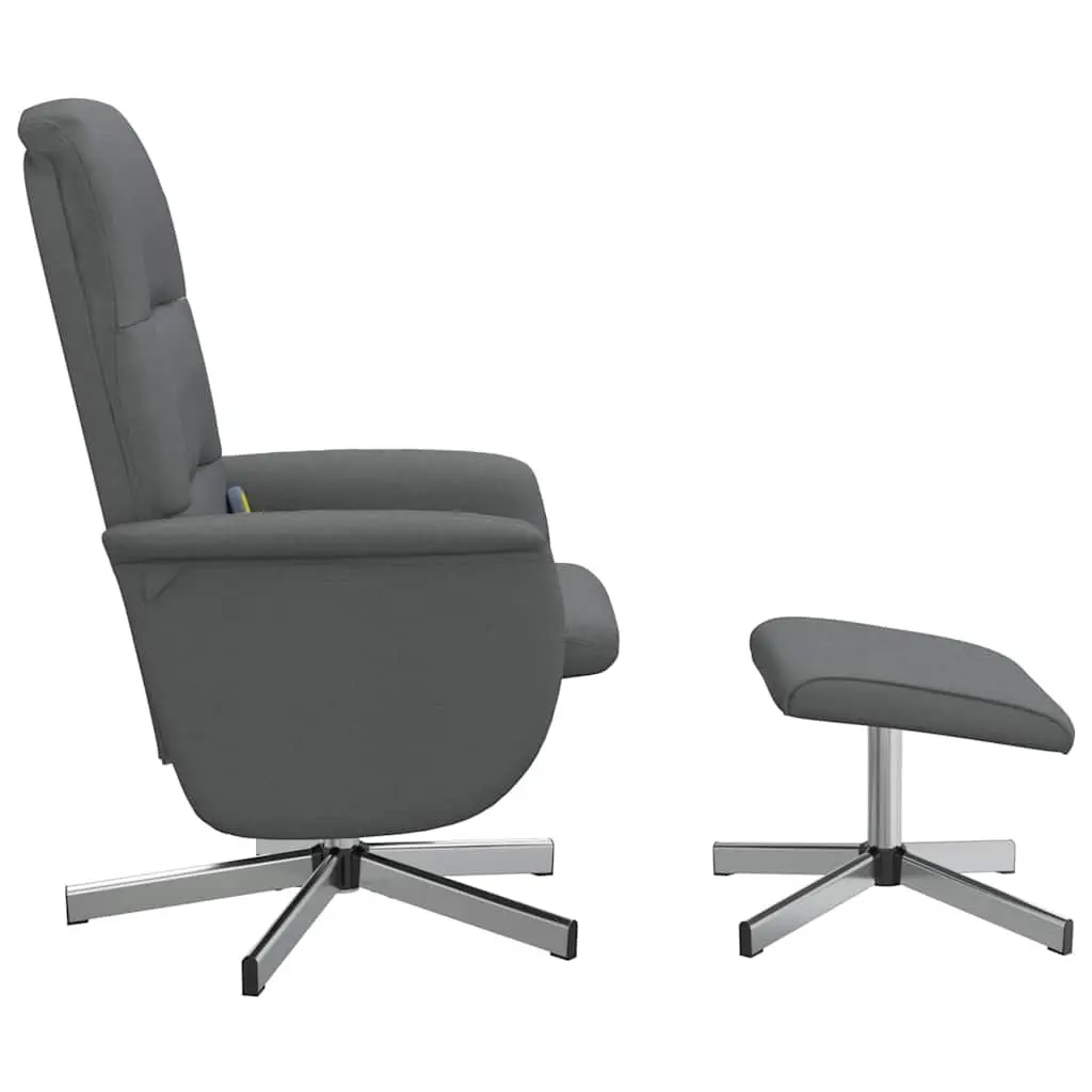 Grey Fabric Massage Recliner Chair with Footstool