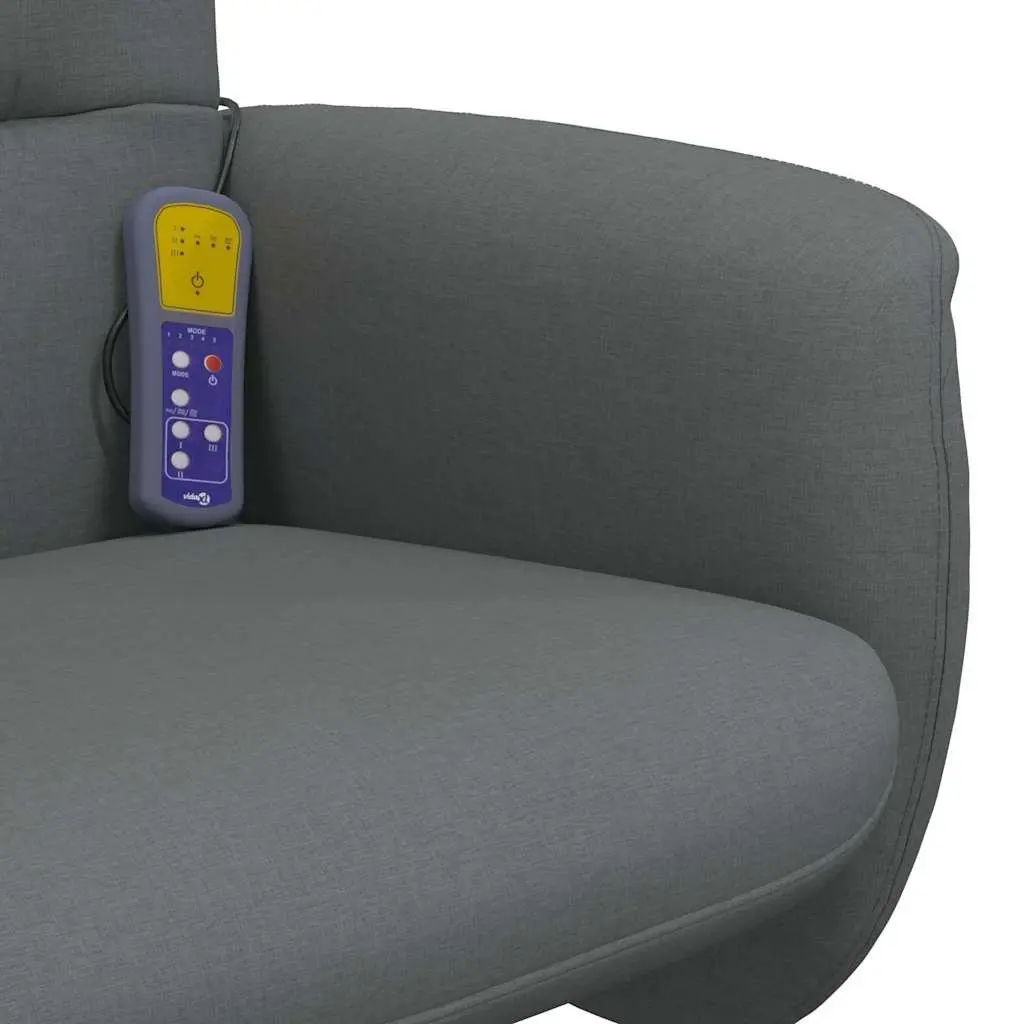 Grey Fabric Massage Recliner Chair with Footstool