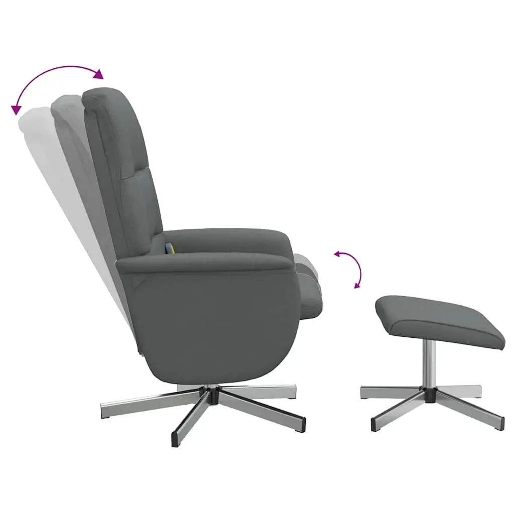 Grey Fabric Massage Recliner Chair with Footstool