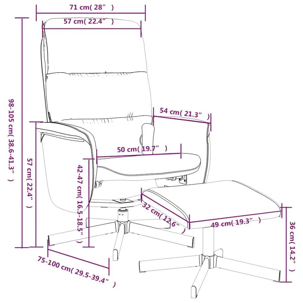 Grey Fabric Massage Recliner Chair with Footstool