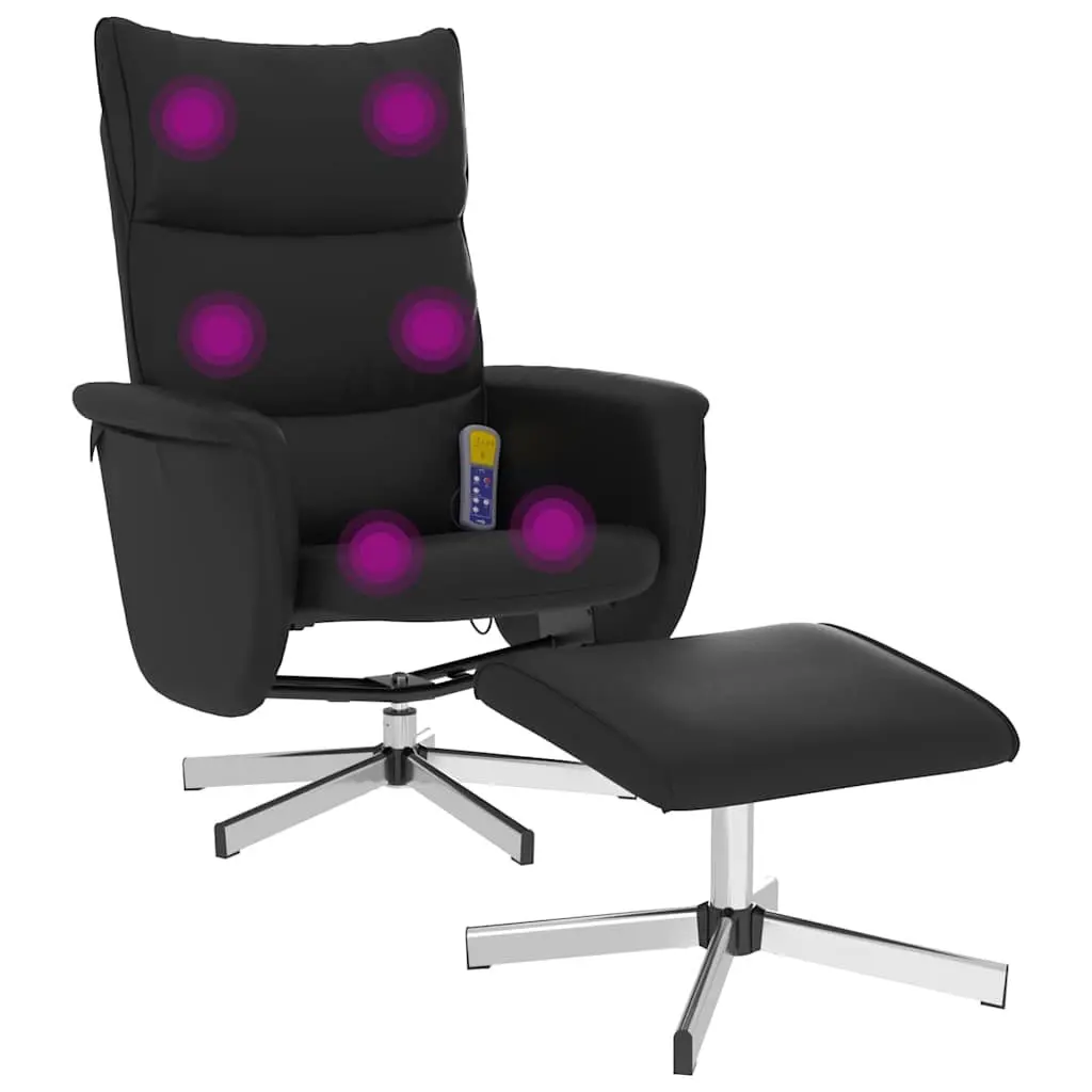 Faux Leather Massage Recliner Chair with Footstool