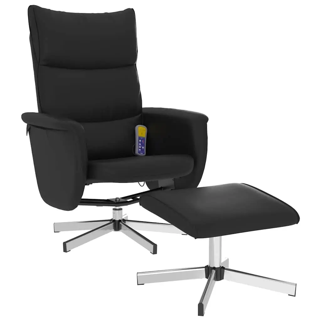 Faux Leather Massage Recliner Chair with Footstool