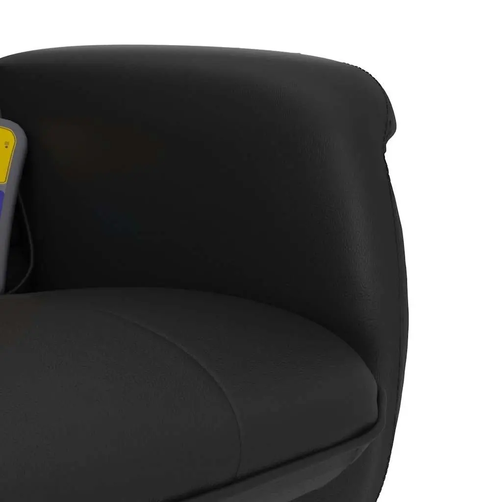 Massage Recliner Chair Faux Leather Black with Footstool 360 Degree Swivel Manual Reclining 105 to 125 Degrees
