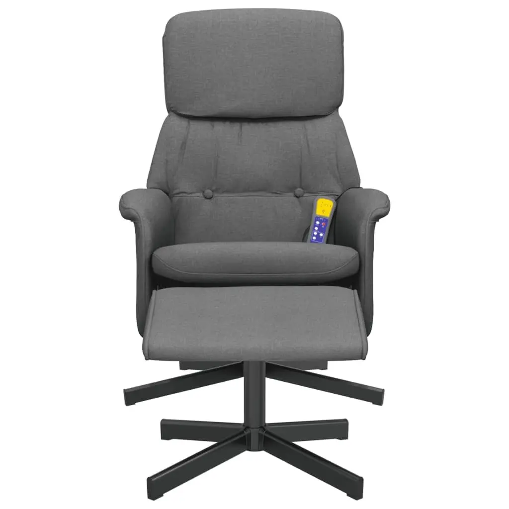 Dark Grey Fabric Massage Recliner Chair with Footstool