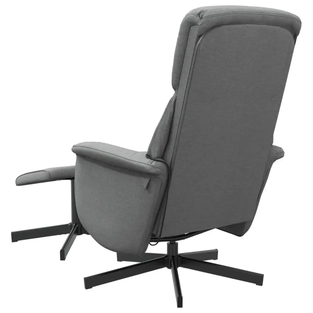 Dark Grey Fabric Massage Recliner Chair with Footstool