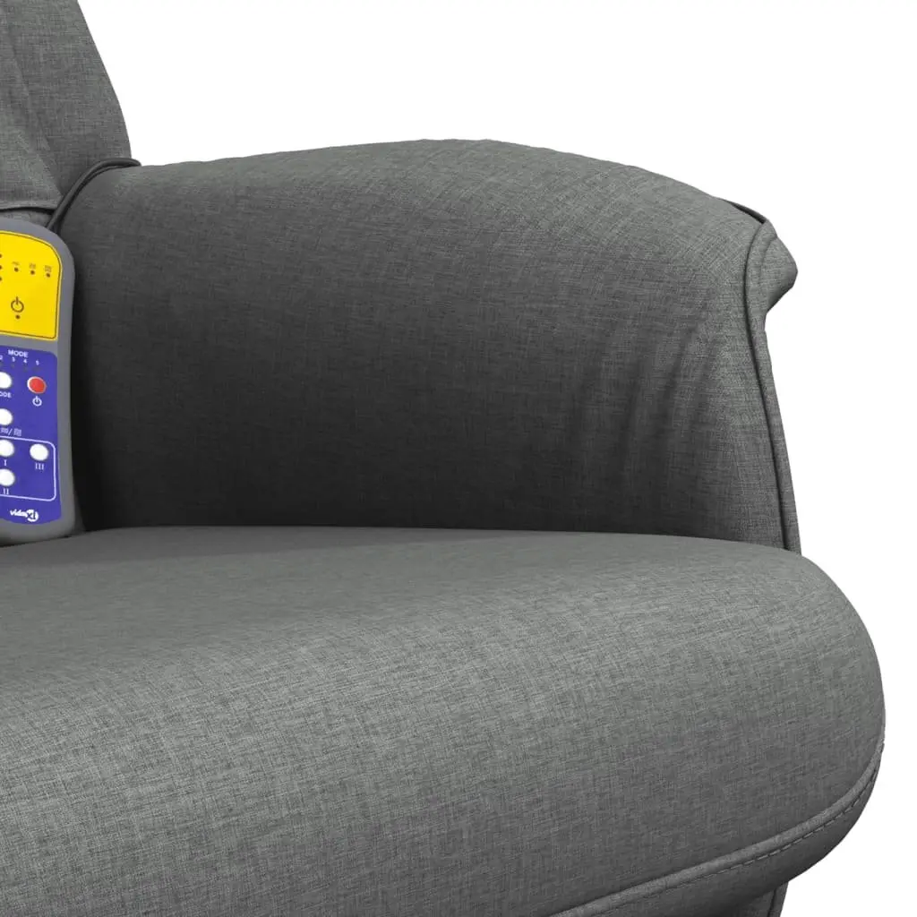Dark Grey Fabric Massage Recliner Chair with Footstool