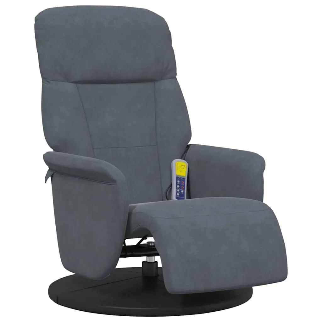 Grey Velvet Massage Recliner Chair with Footrest