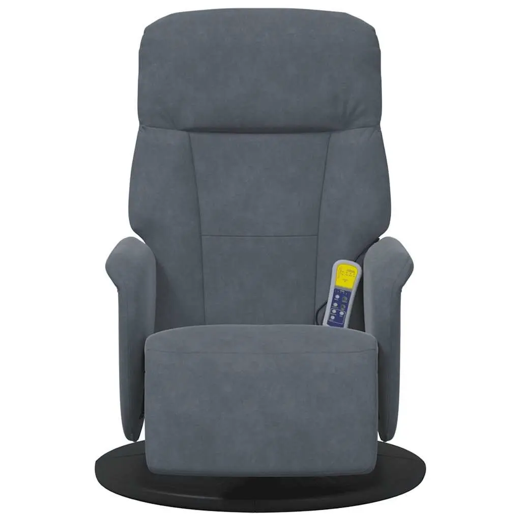 Grey Velvet Massage Recliner Chair with Footrest
