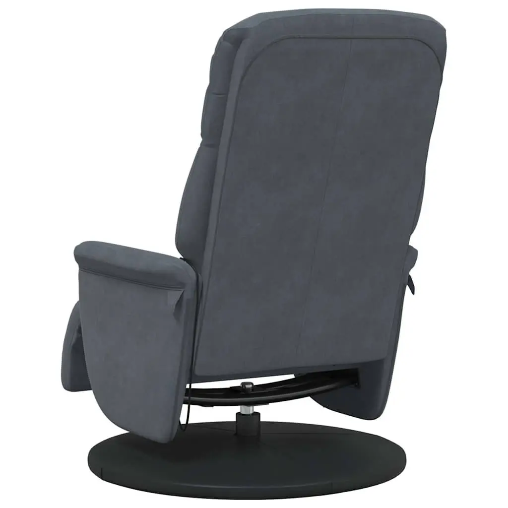 Grey Velvet Massage Recliner Chair with Footrest
