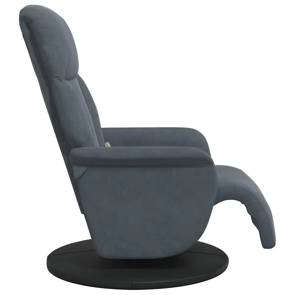 Grey Velvet Massage Recliner Chair with Footrest