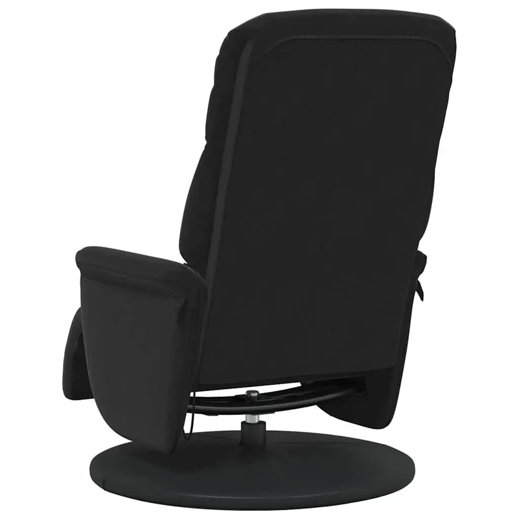Black Velvet Massage Recliner Chair with Footrest