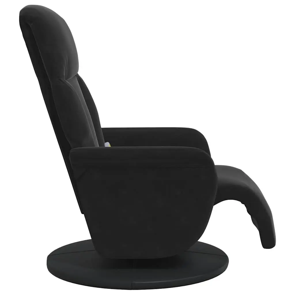 Black Velvet Massage Recliner Chair with Footrest