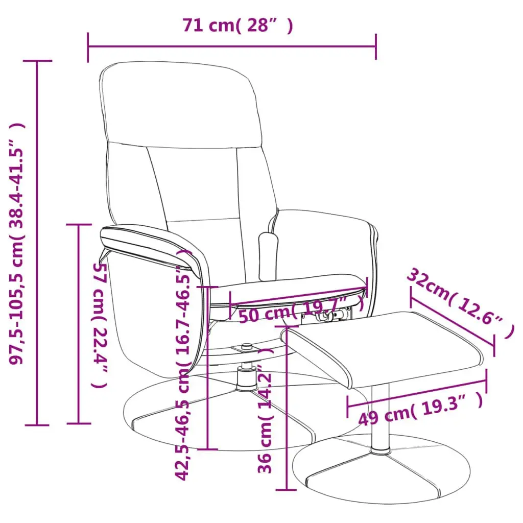 Dark Grey Velvet Massage Recliner Chair with Footstool