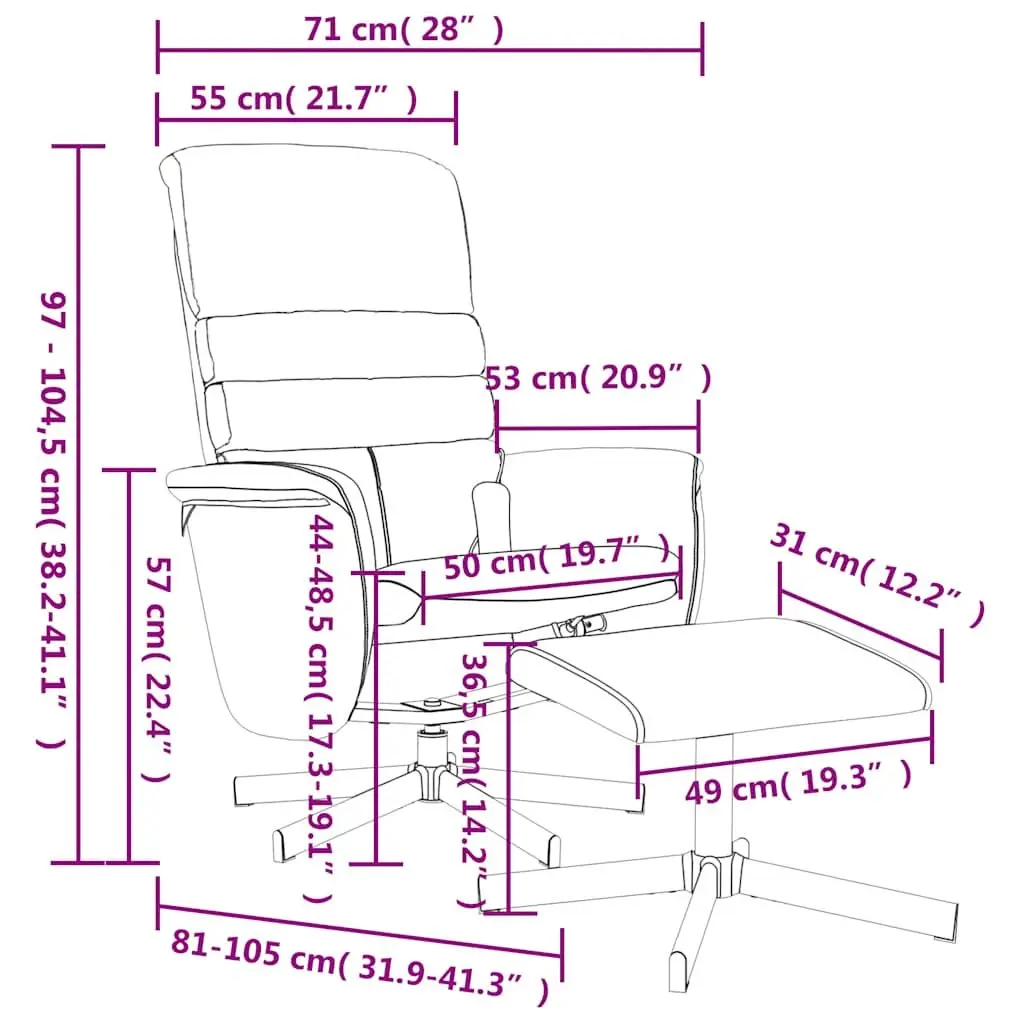 Recliner Chair Massage Black Faux Leather Swivel Armchair with Footstool 6 Vibration Points