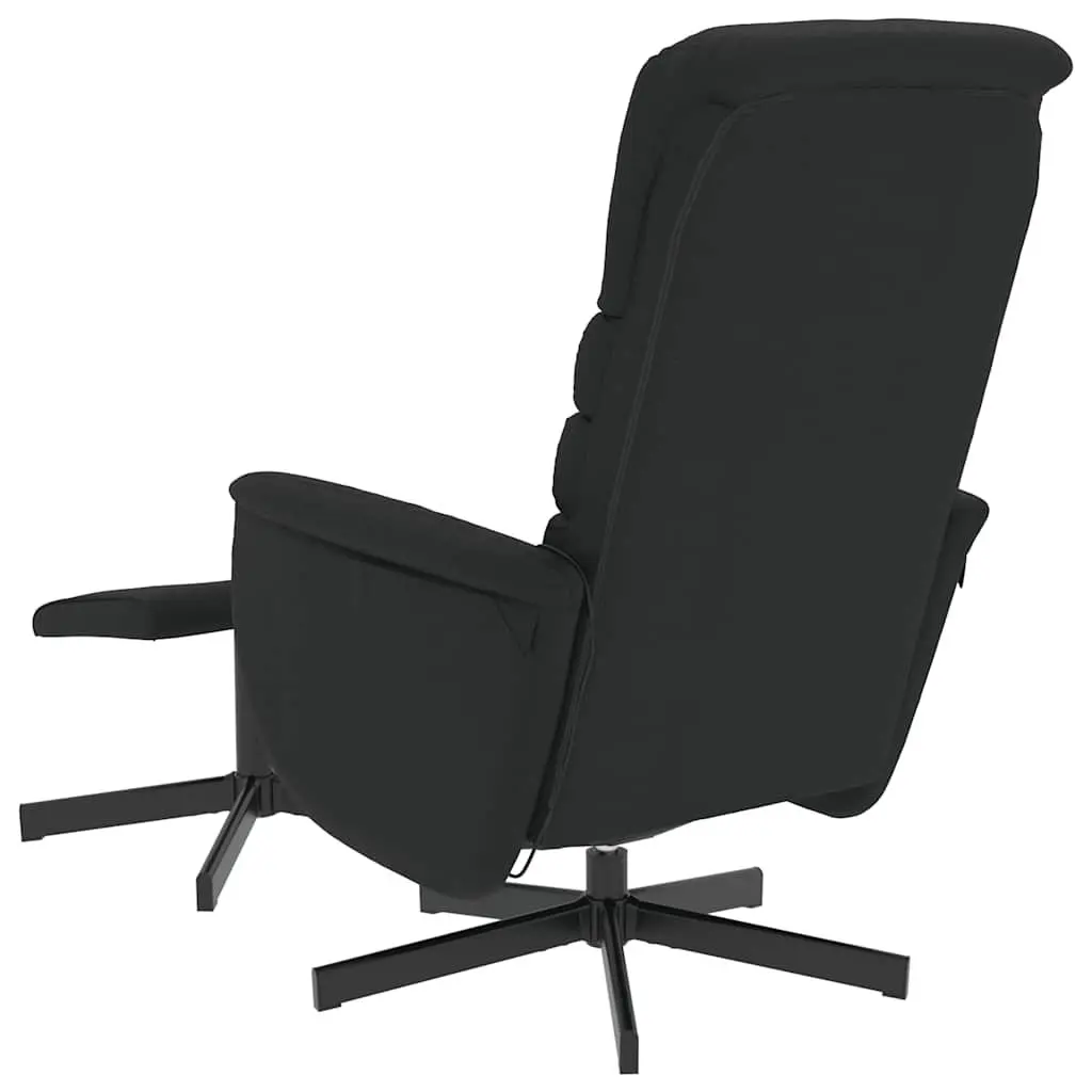 Recliner Chair Massage Black Faux Leather Swivel Armchair with Footstool 6 Vibration Points